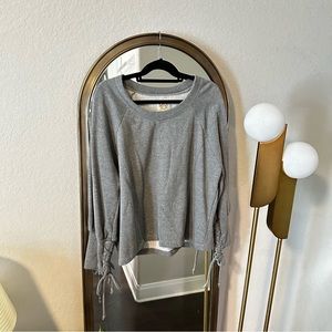 Chaser Brand Grey Long Sleeve Tie Detail Sweatshirt